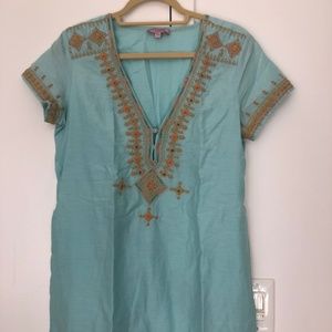Calypso light teal dress with gorgeous beading